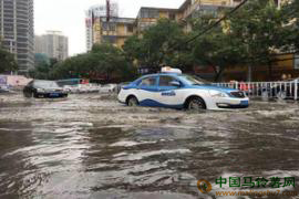 甘肅蘭州迎來今年最強(qiáng)降雨，車如船行