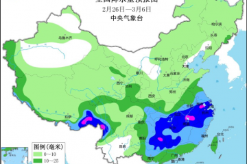 大部地區(qū)氣溫偏低 南方地區(qū)多降雨 ()